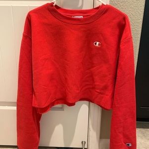 Red champion crop sweatshirt